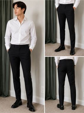 Jos. A. Bank Classic Black Men's Dress Pants Slim fit Traveler Travel Tech 30 W